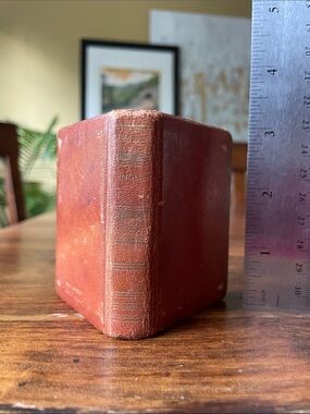 Vintage Miniature “Midget” English Dictionary Leather Book - Tiny Cute Tan 3”x2”